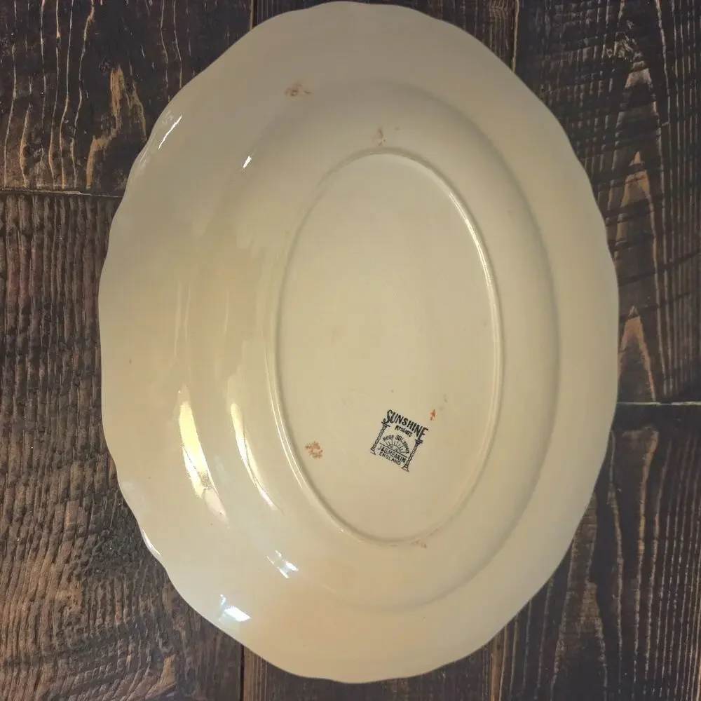 Vintage J. & G. Meakin Oval Serving Platter Pilgrim Pattern Sunshine Ware